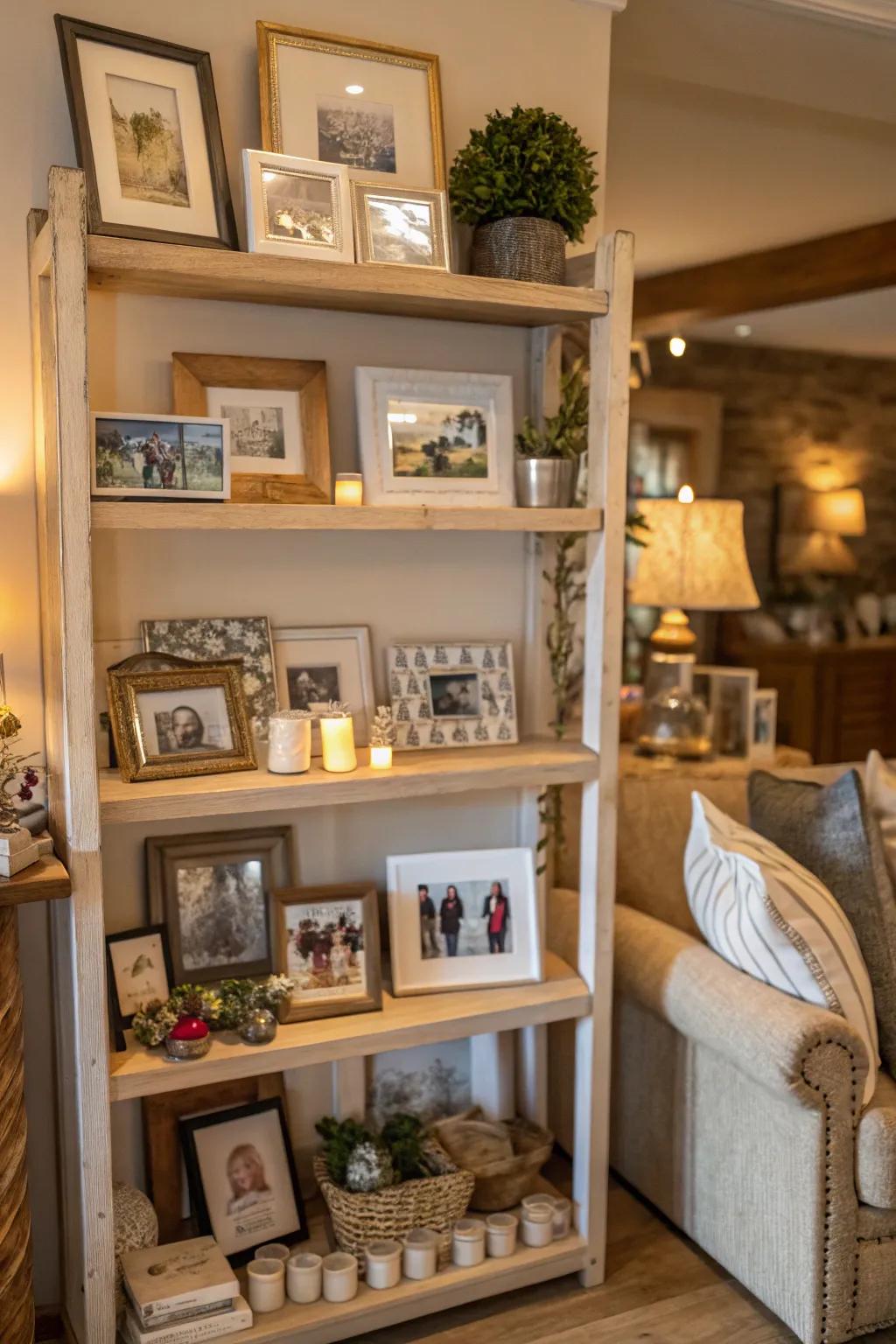 Personal touches transform shelves into a reflection of your unique story.