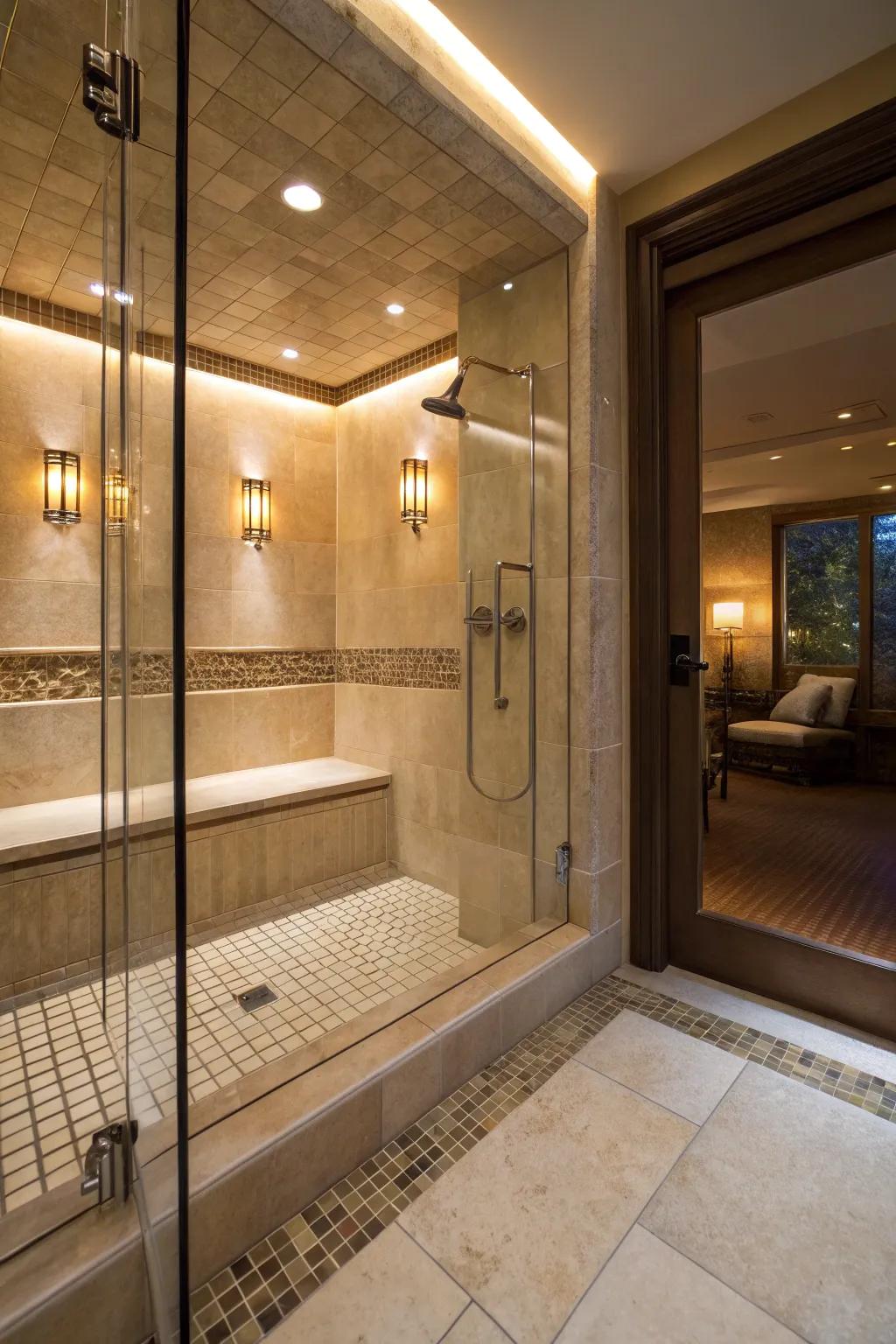 Integrated seating for a hint of extravagance.