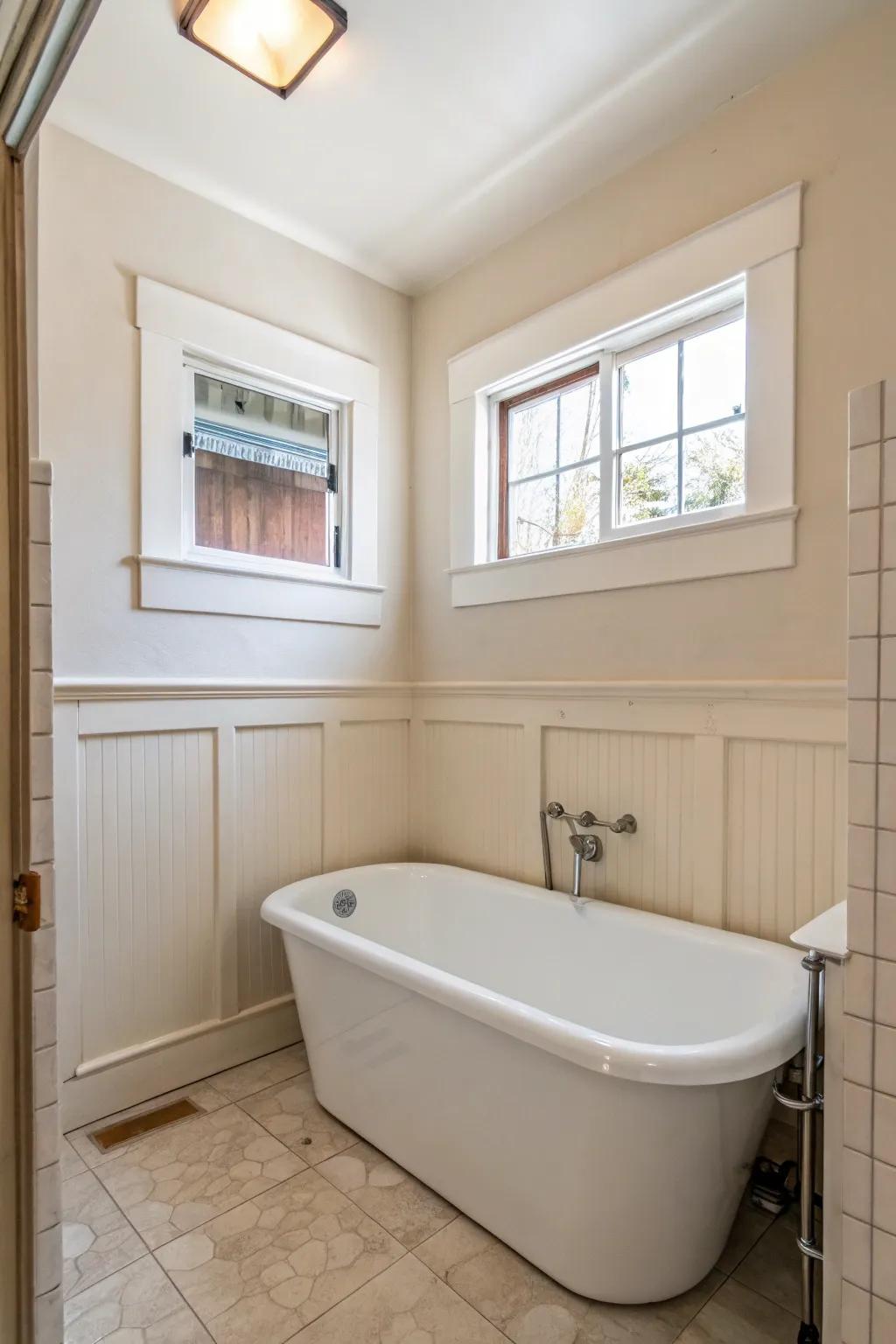 Light colors can make a small bathroom feel larger and brighter.
