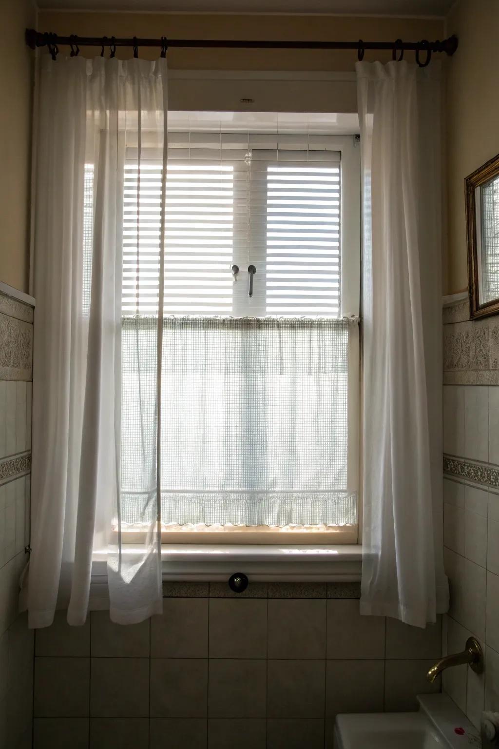 Sheer shades masterfully balance seclusion and natural light.