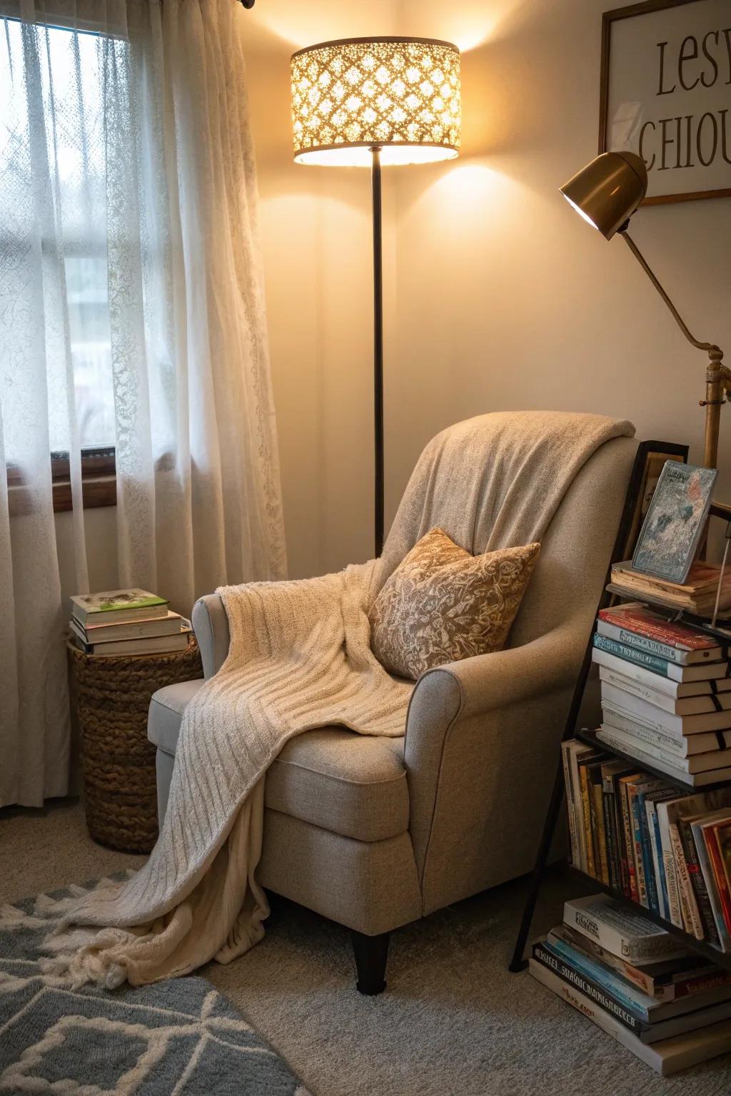 Transform unused corners into appealing reading spots.