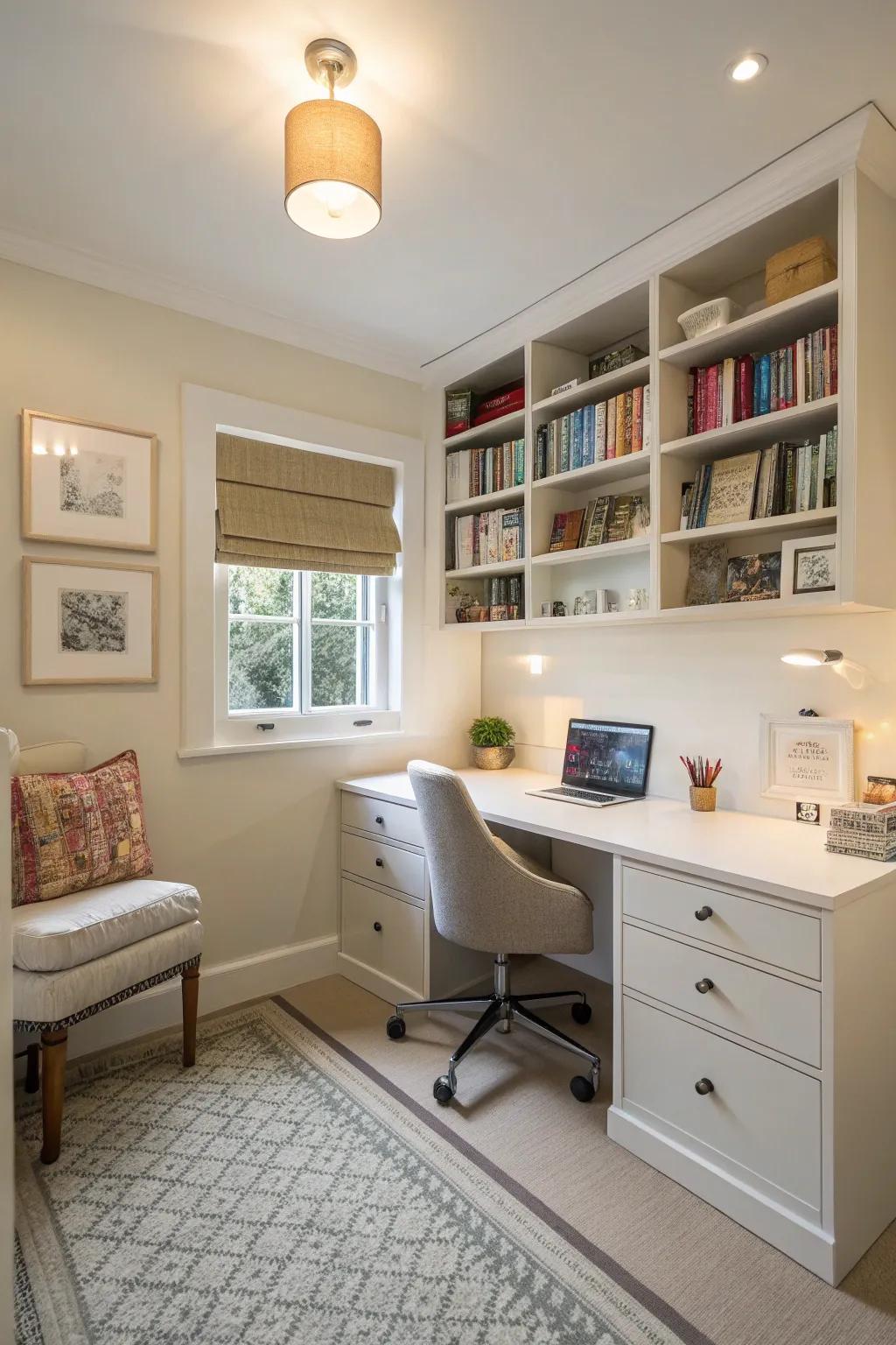 Light and neutral colors create spacious small spaces.