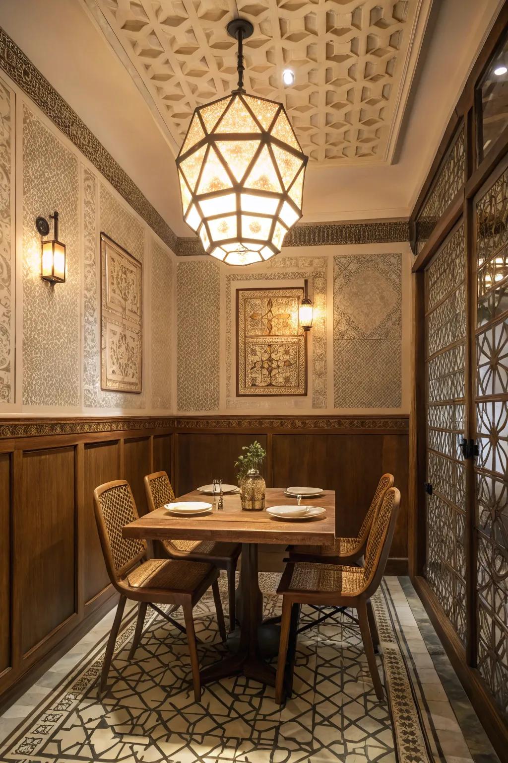 Three-dimensional configurations present an artistic panache to dining locales.