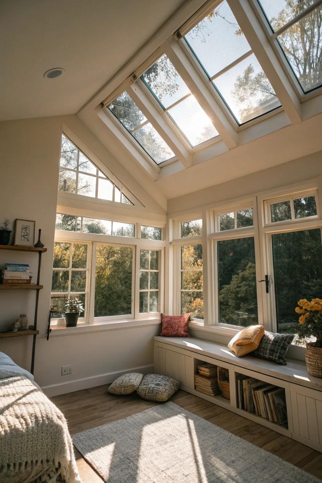 A small space can feel open and welcoming with natural light.