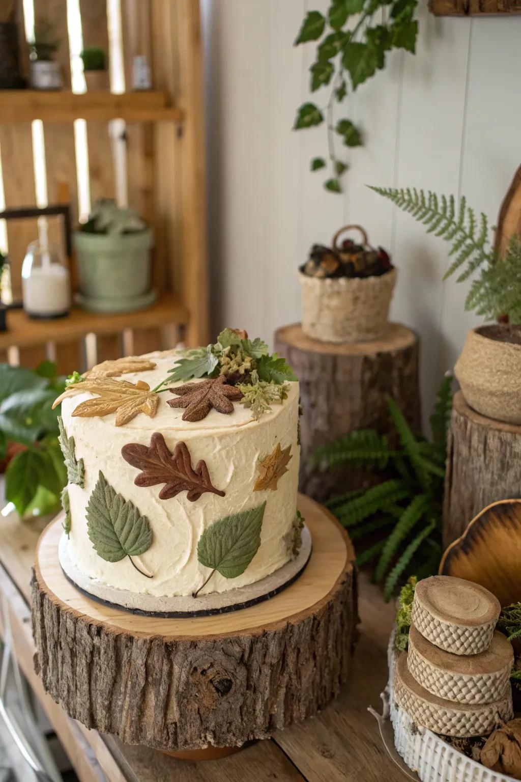 A garden-themed cake celebrating nature's beauty.