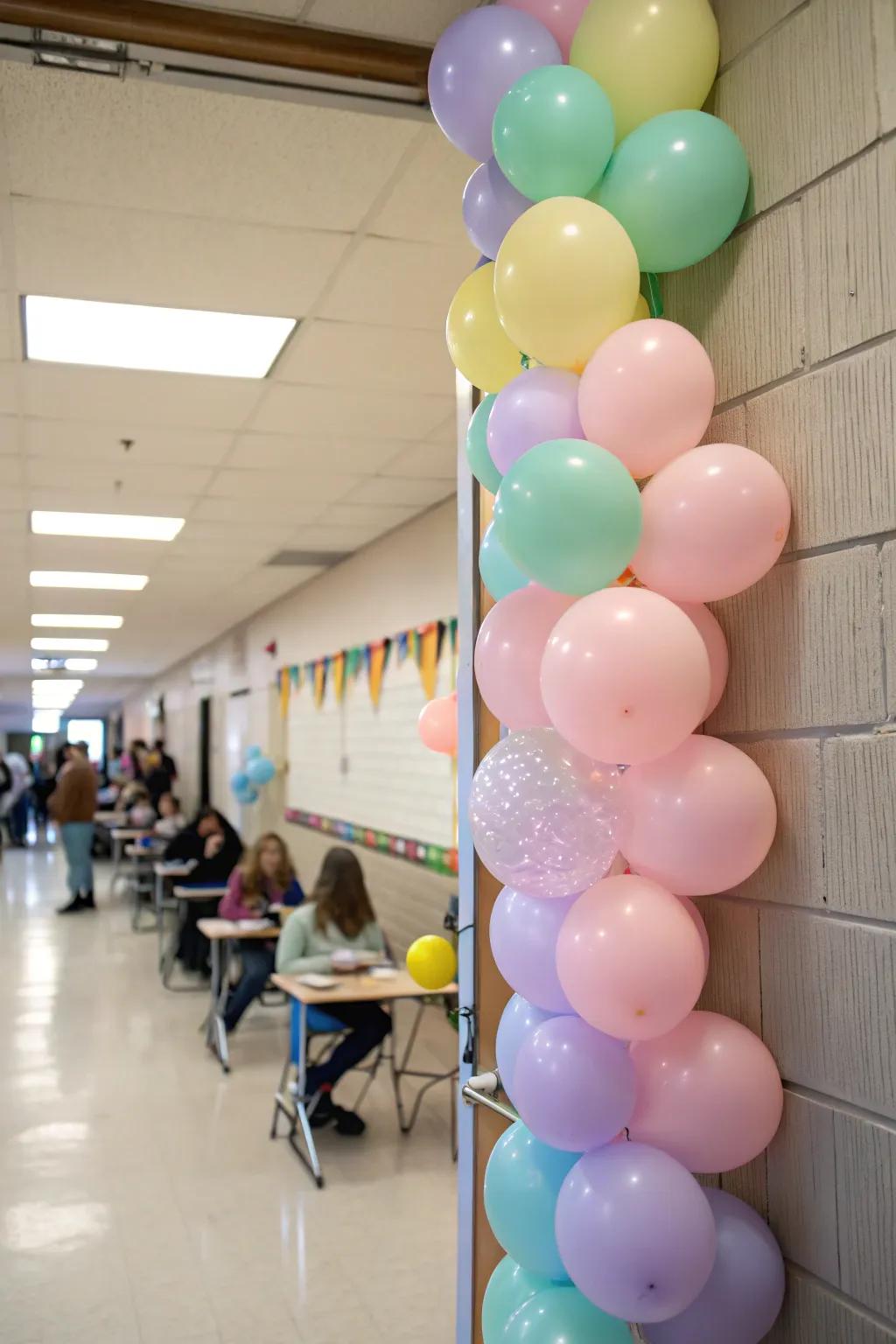 Soft balloon garland bringing a celebratory spirit