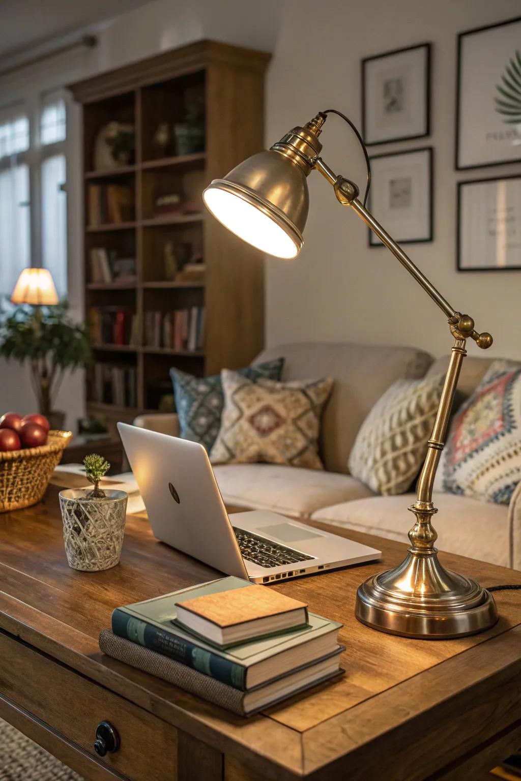 Stylish lighting elevates both the aesthetic and functionality.