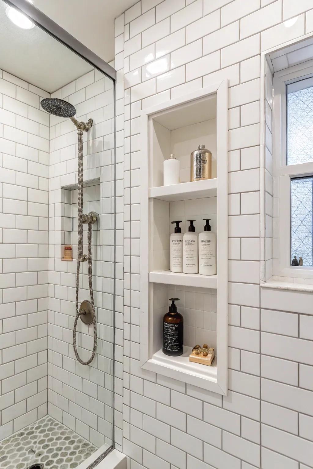 Double niches for a balanced shower design.