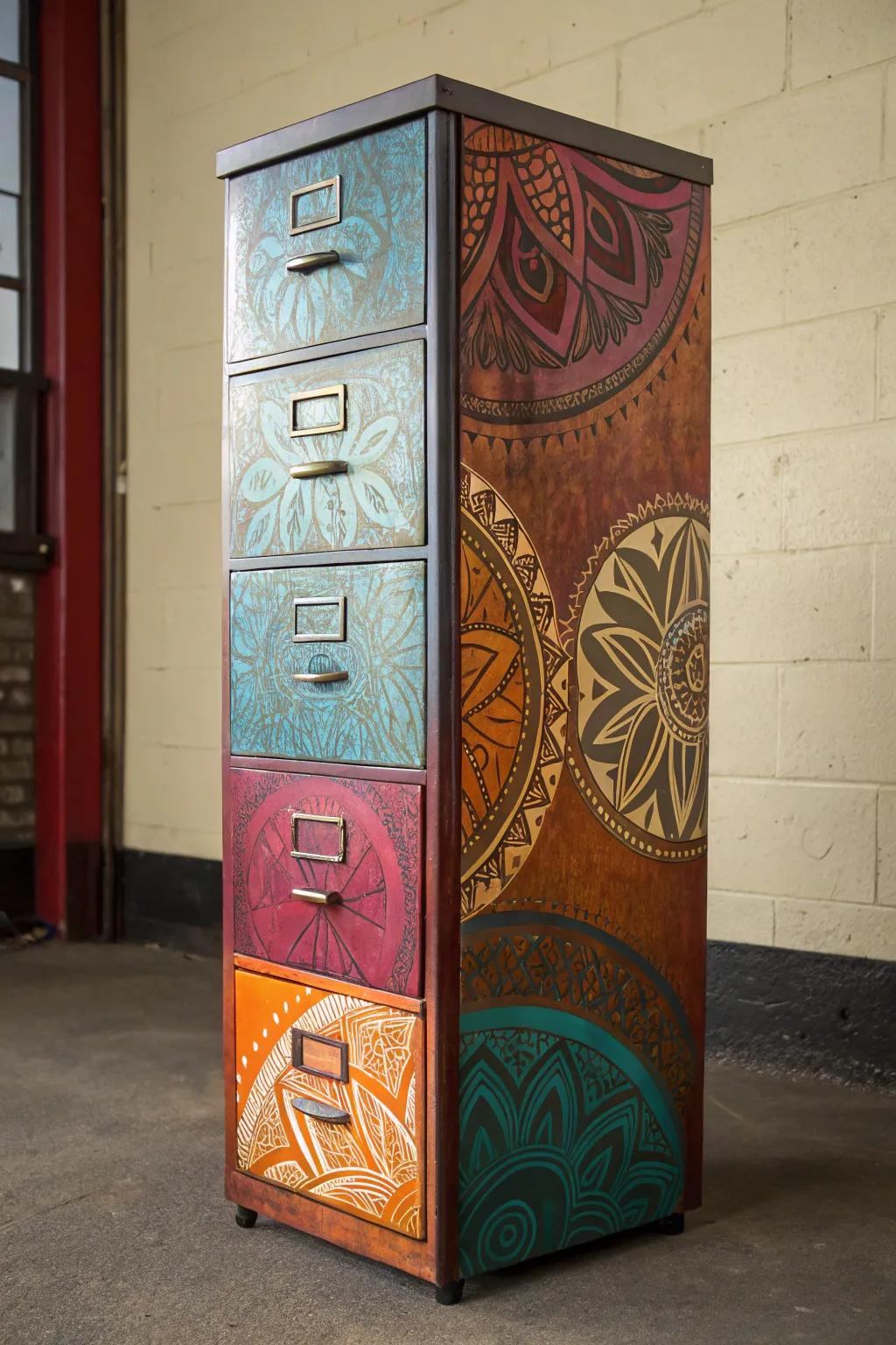Transform your area with this creative filing cabinet revamp&mdash;where utility meets artistry.
