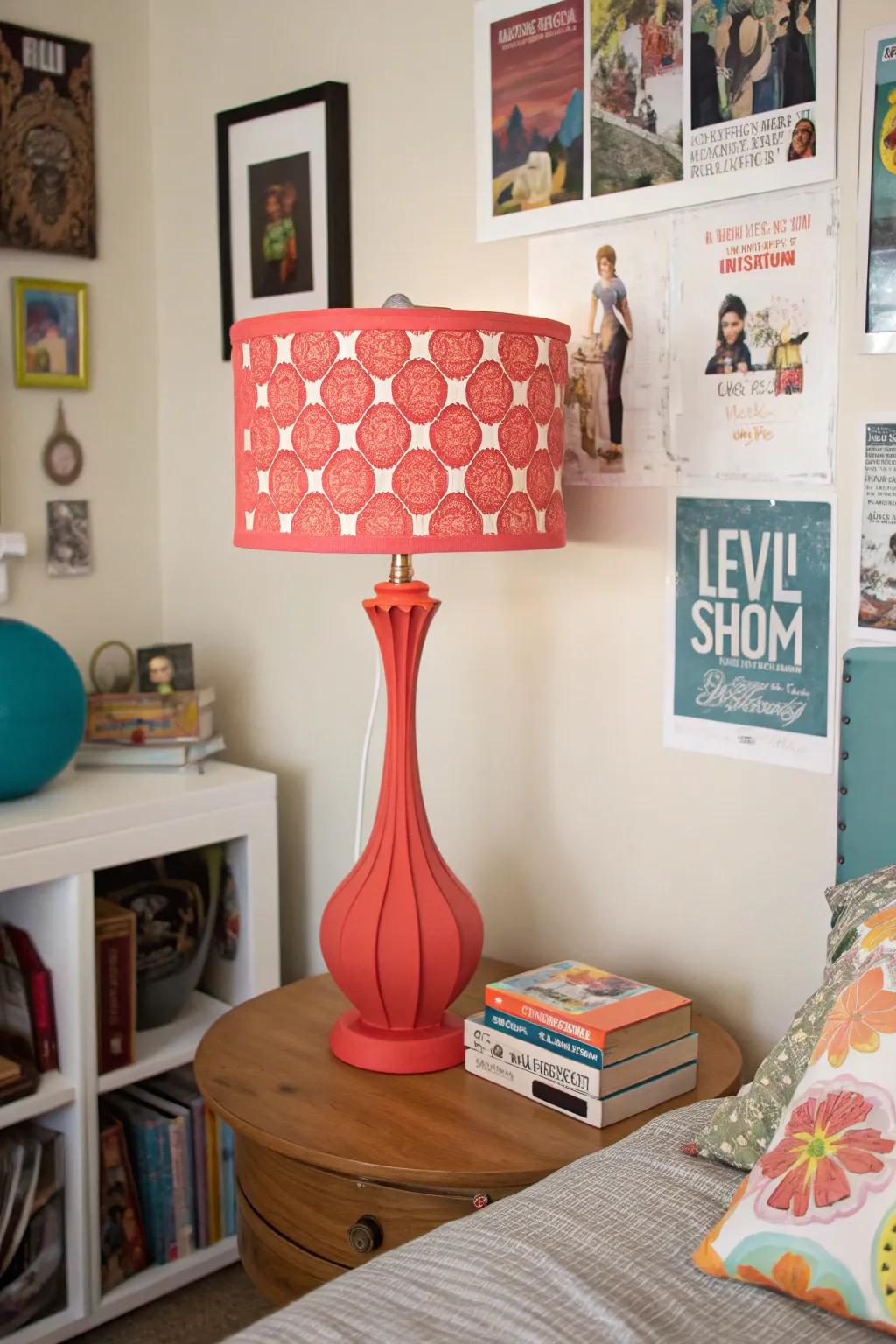 Ornamental lamps infuse distinctive personality into the room.