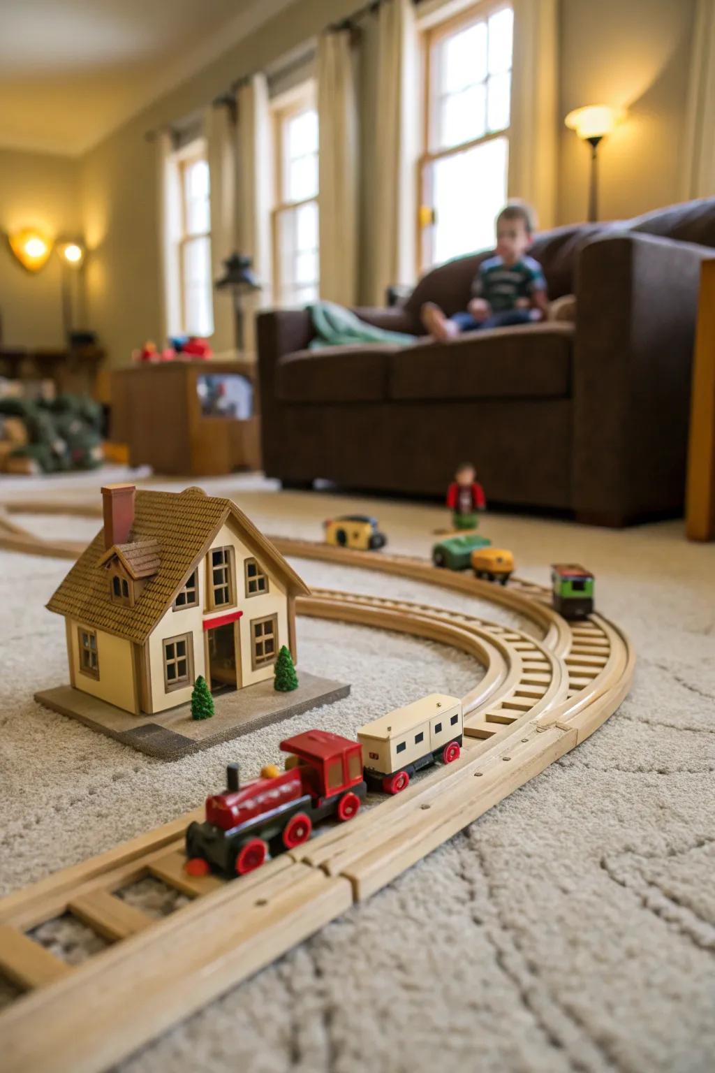 Timeless fun with a wooden train set that sparks imagination.