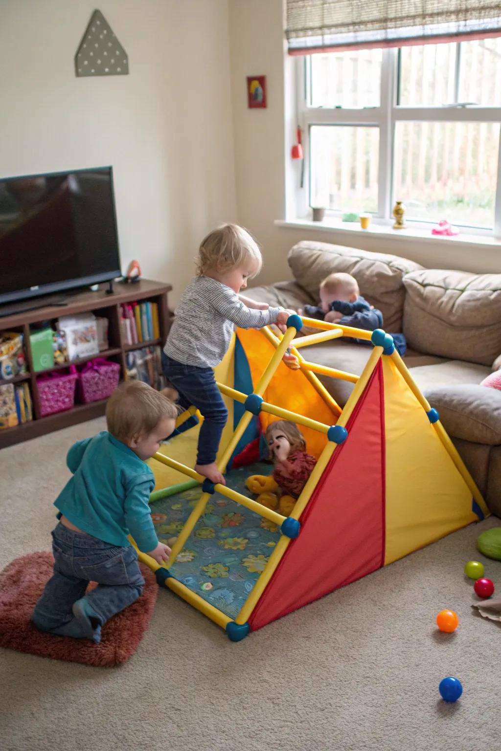 Inspire your child's adventurous spirit with a climbing area right at home.