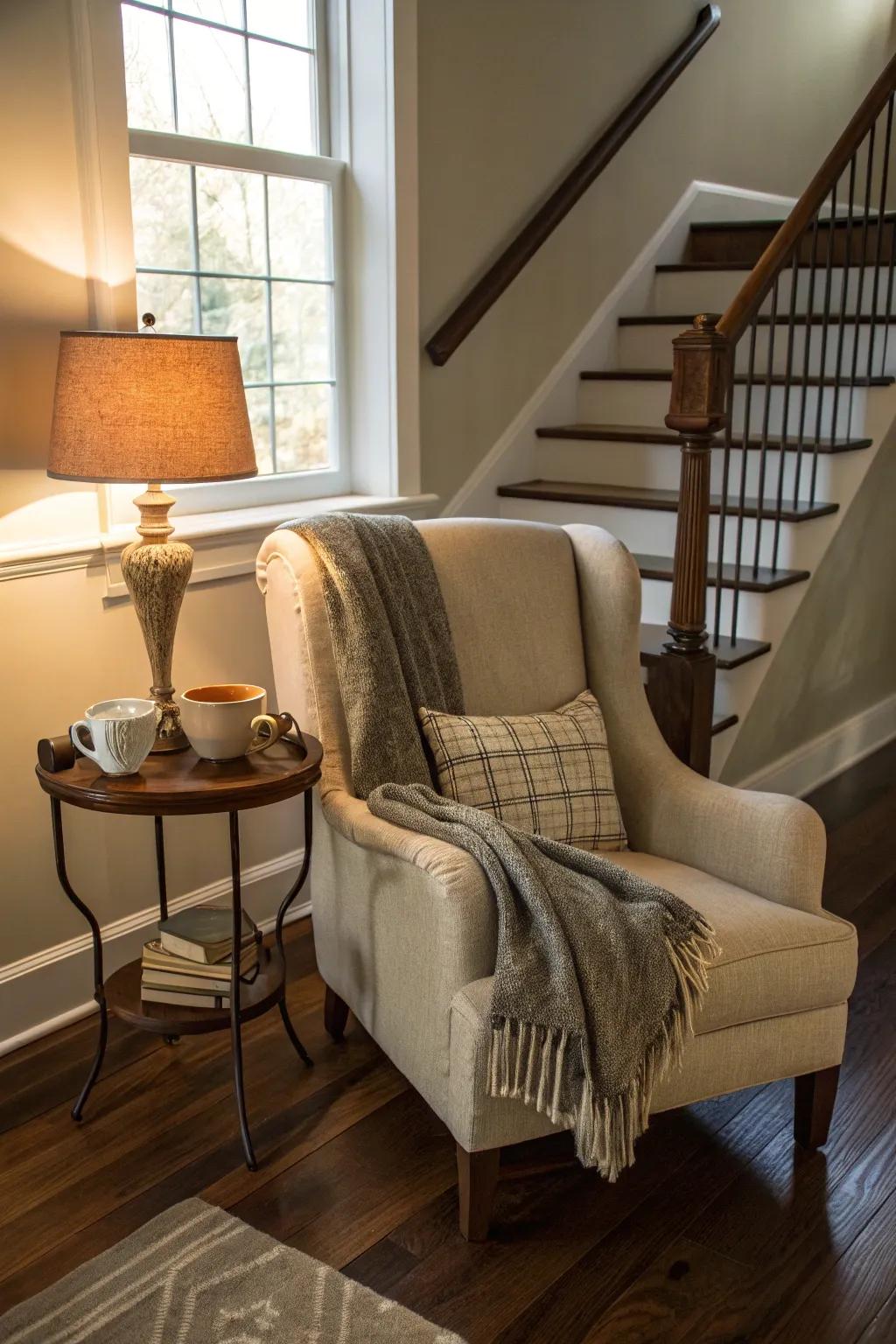 Craft a welcoming corner with a seating nook.