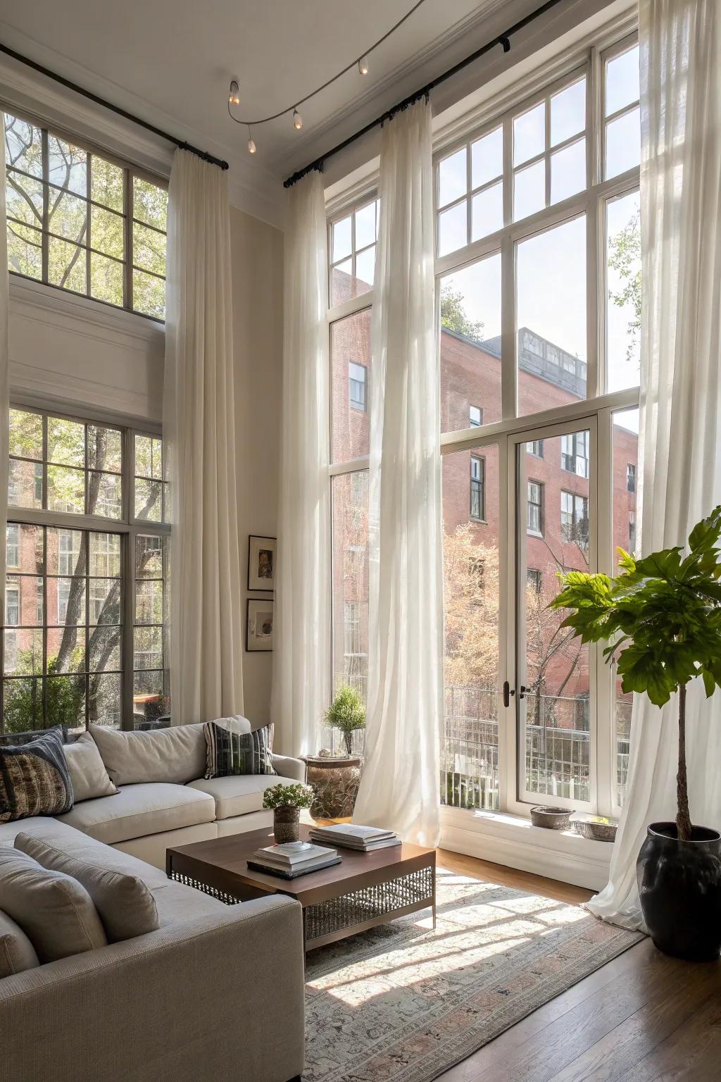 Natural light enhances the warmth and openness of a living room.
