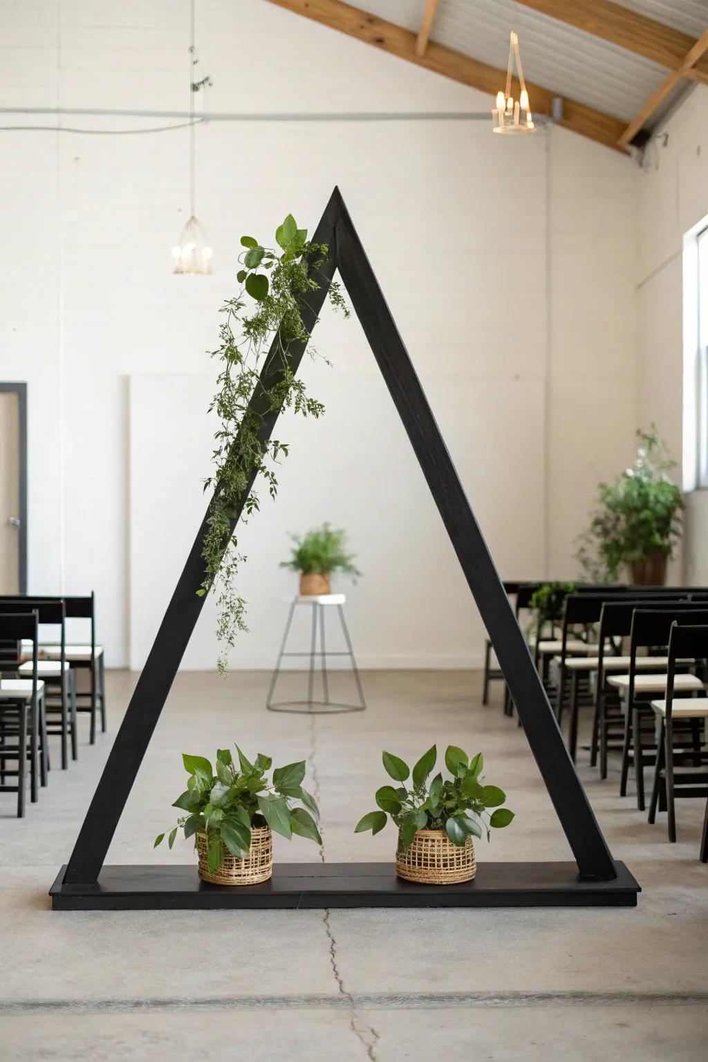 A streamlined and modern triangle arch embodying minimalist design.