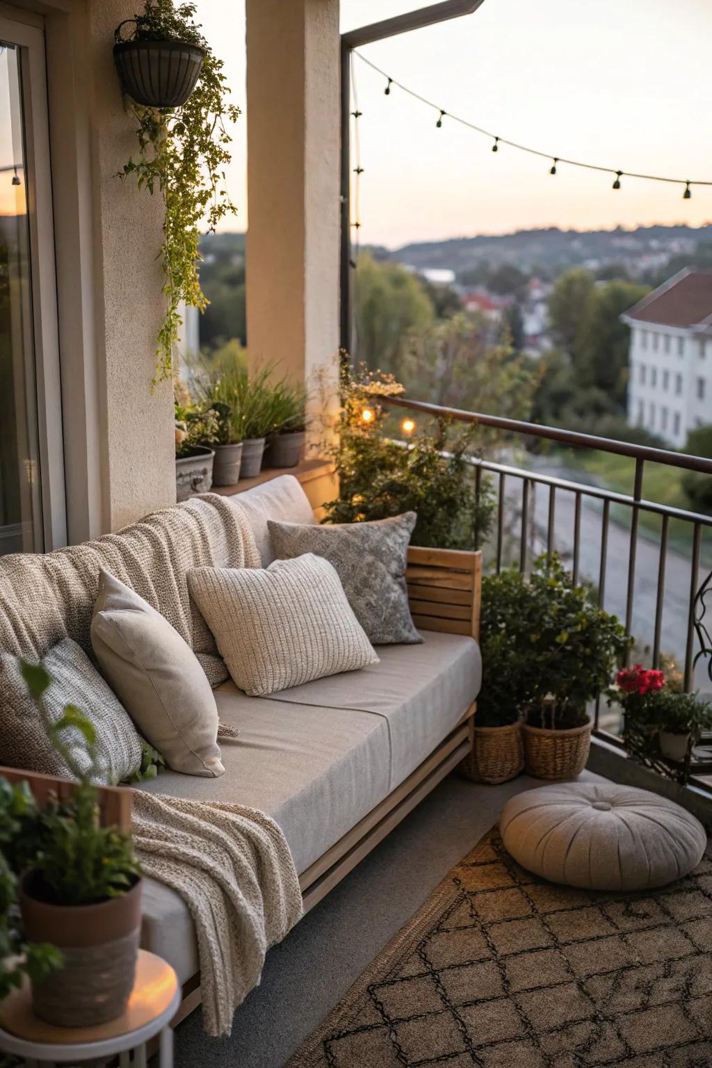 Cultivate a tranquil corner featuring cozy seating and soft accessories.