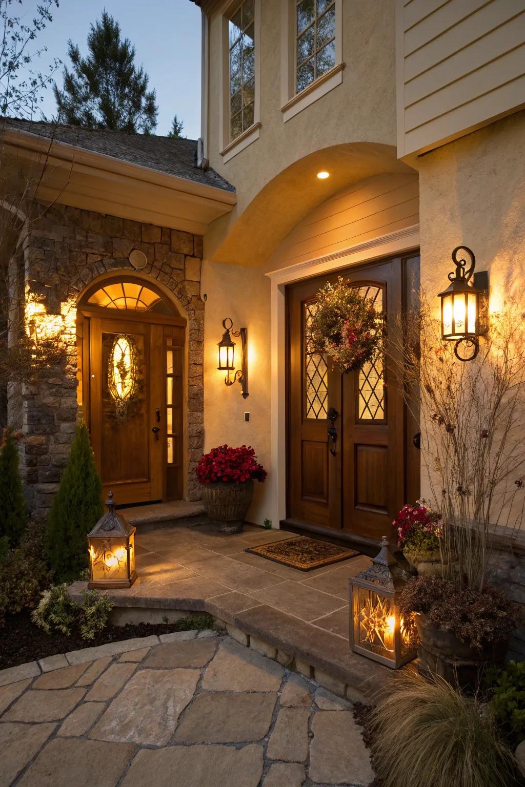 Warm illumination transforms your entryway into a snug escape.