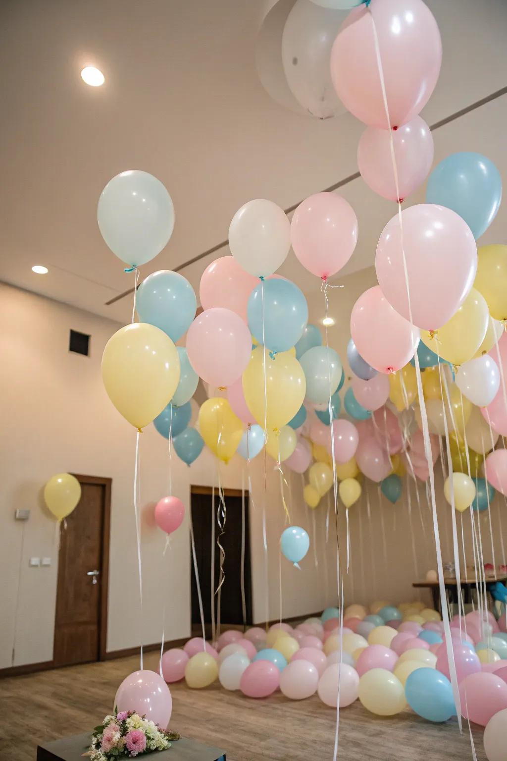 Soft-hue orbs paint a fantastical unicorn party vista.