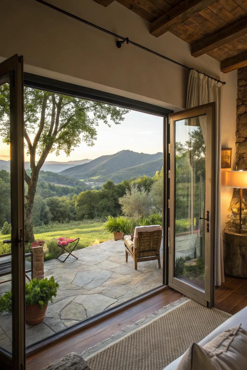 Seize panoramic landscapes by embracing natural environments.