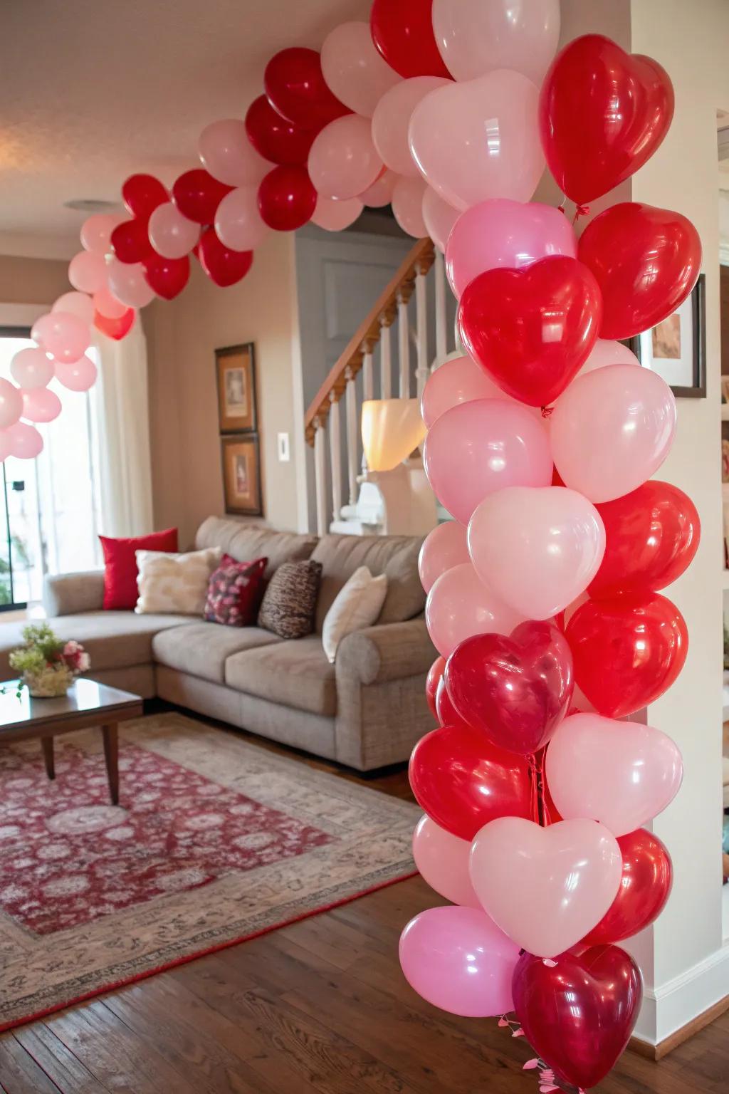 Whimsical heart-shaped inflatable display