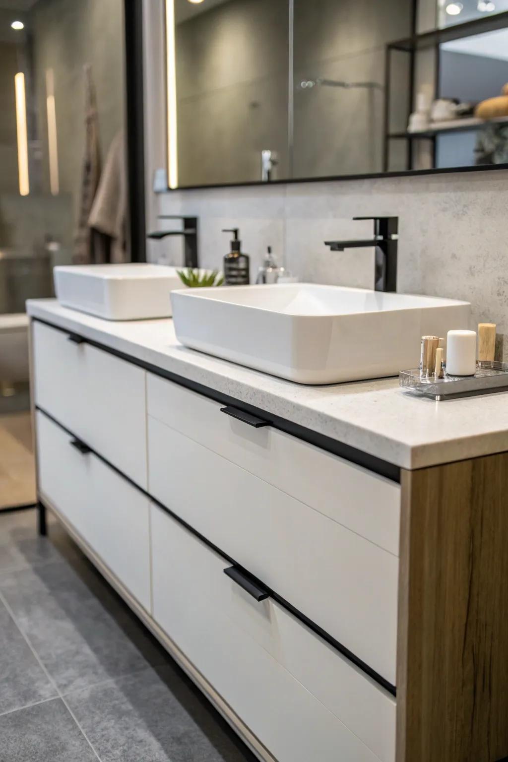 A modern washbasin with uncluttered, minimalistic aesthetics.