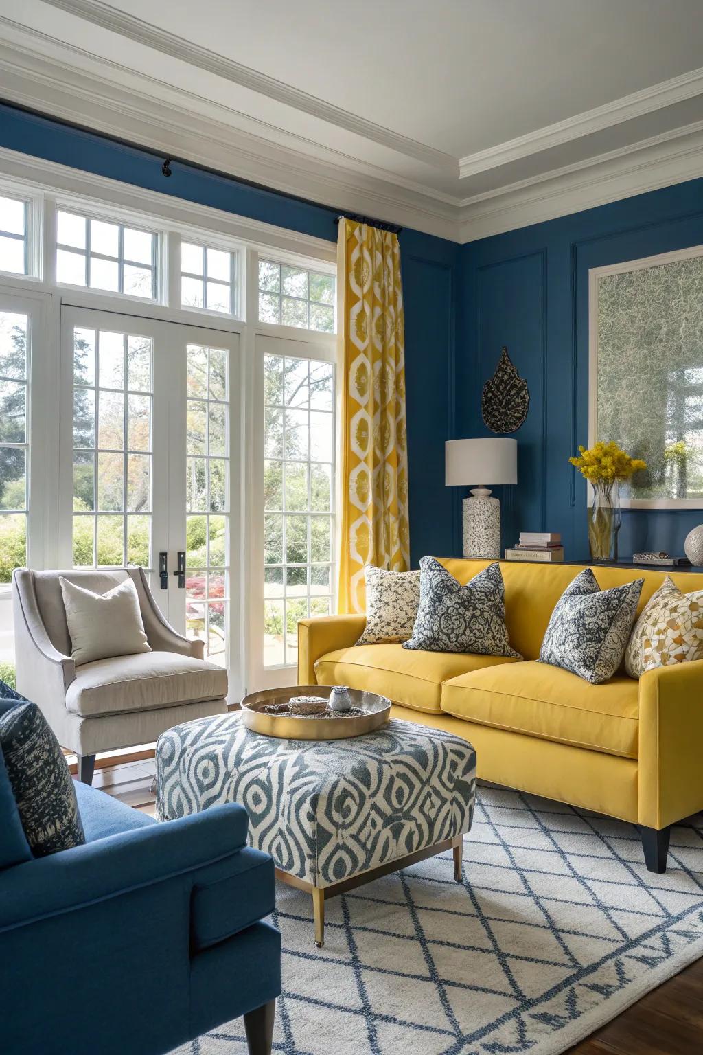 A striking color scheme injects vitality and character into any living space.