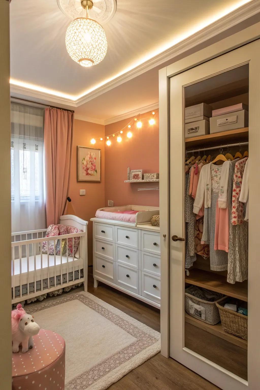 Gentle lighting helps set a calming tone.