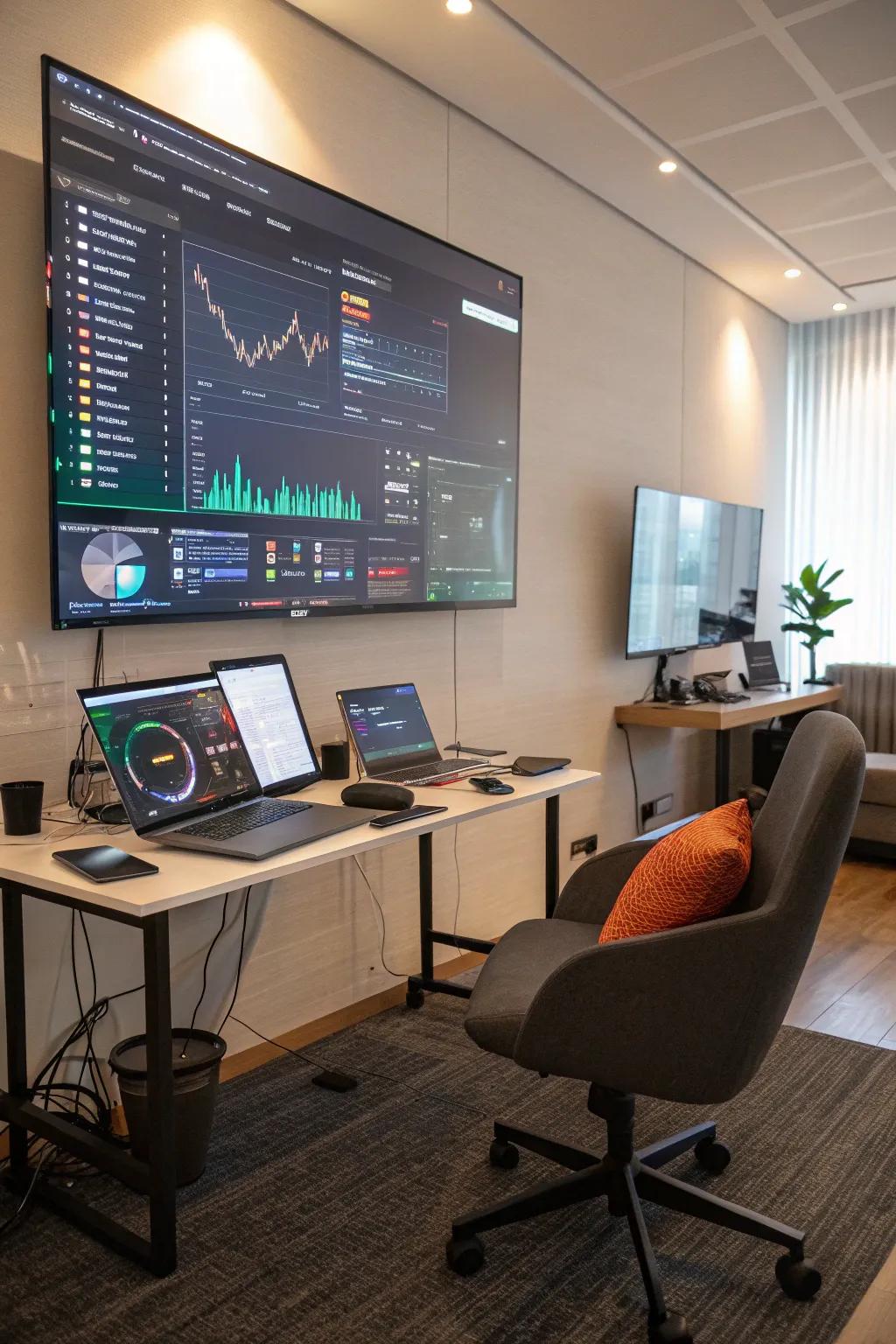 A tech-enhanced zone boosting strategic planning and data projection.
