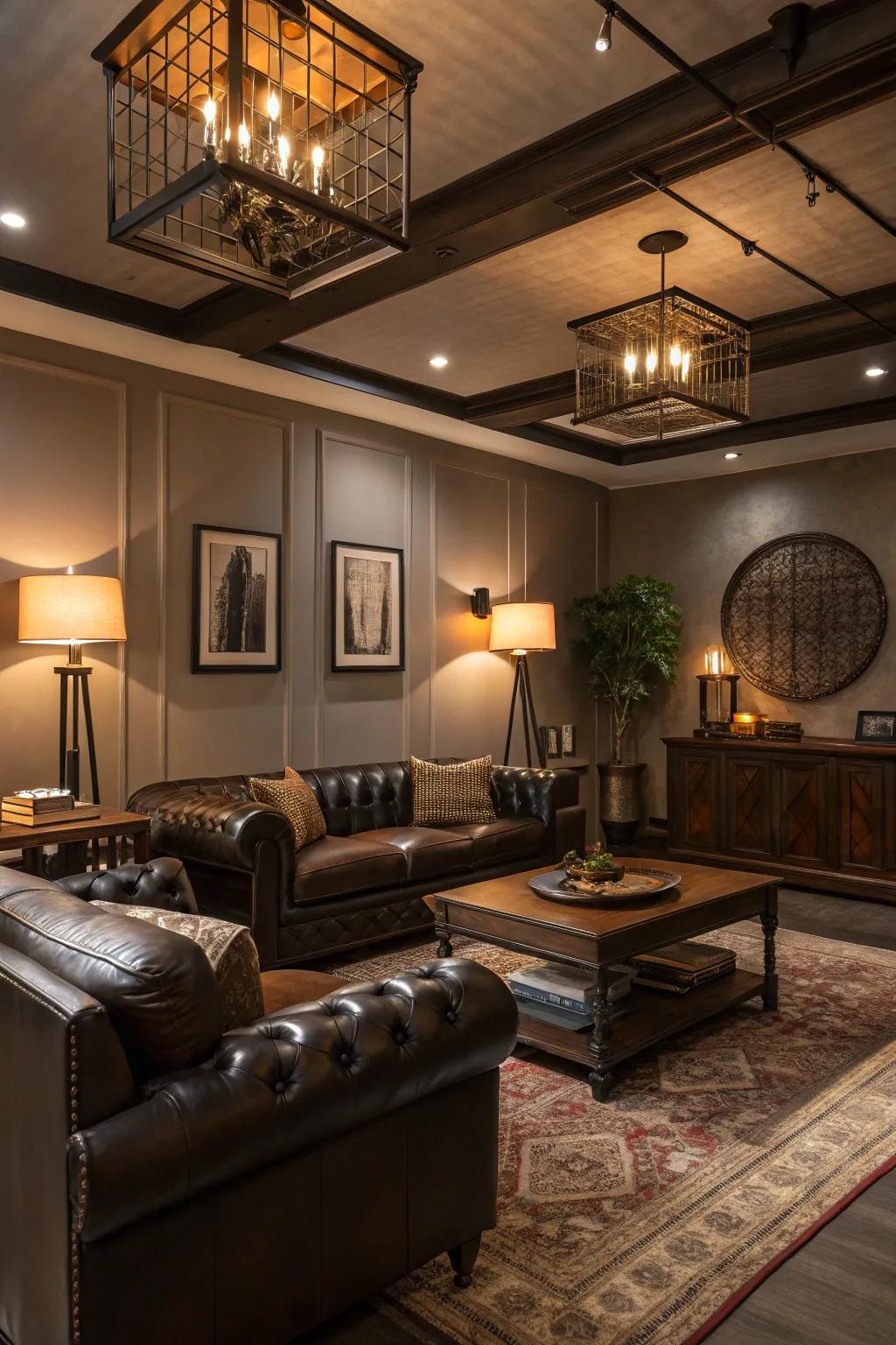 Comforting illumination conjures an inviting and cozy atmosphere in any space.