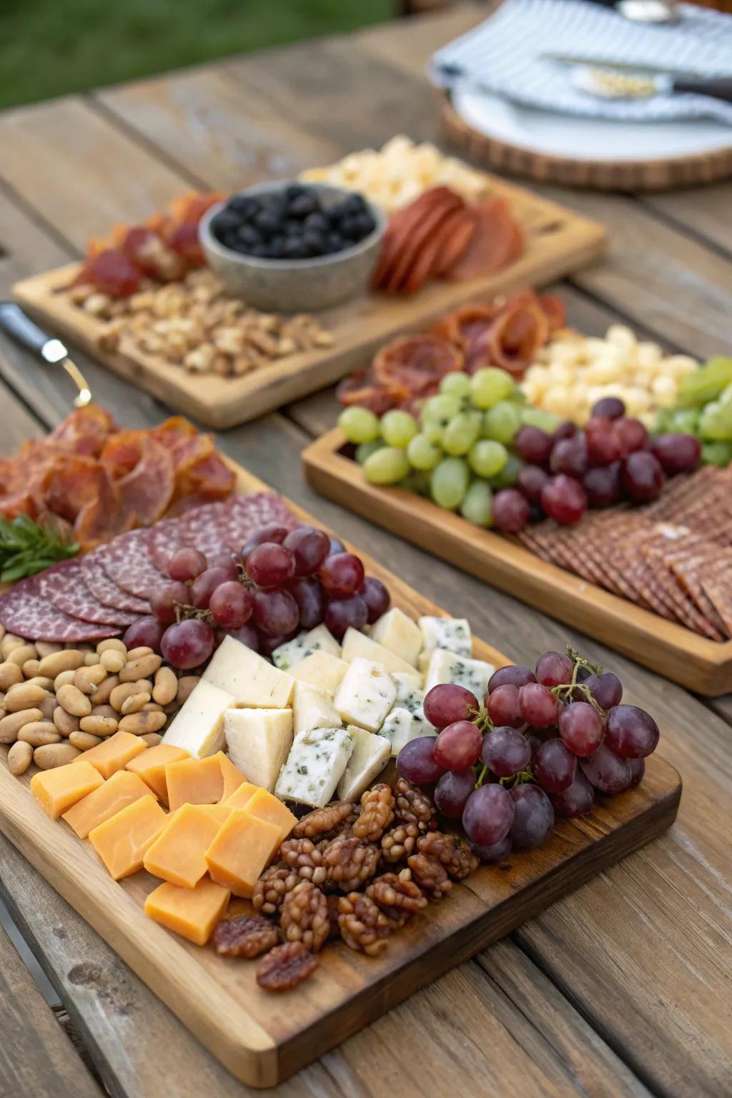 Individualized charcuterie platters set to mesmerize wedding guests.