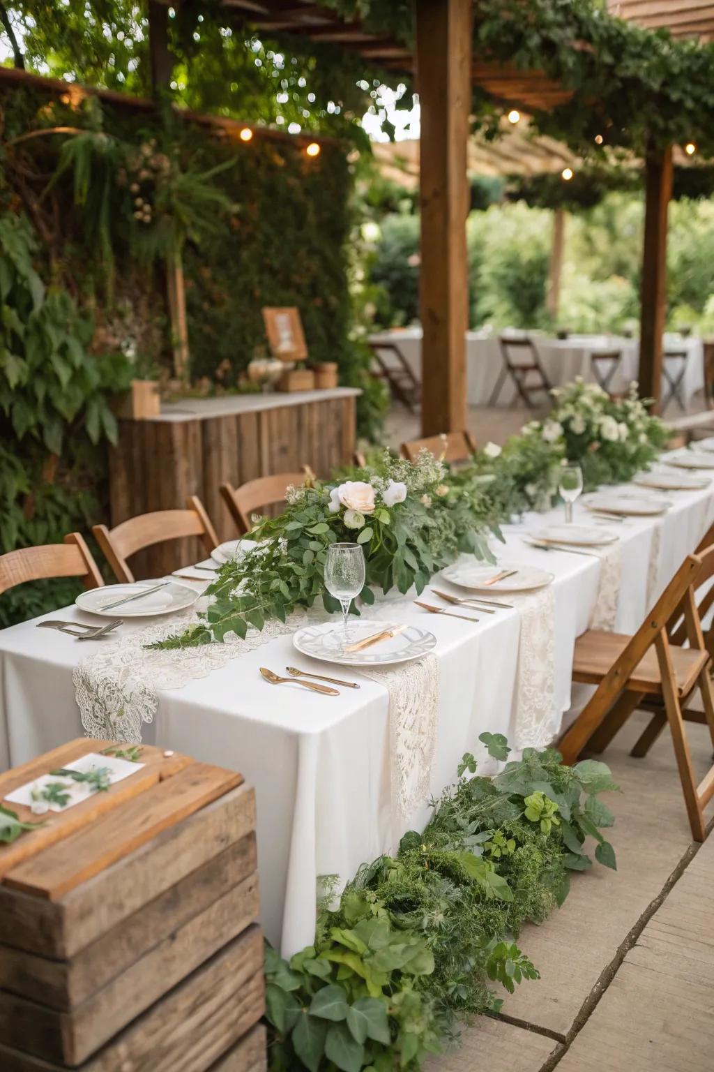 Authentic features bring an organic allure to your wedding table.