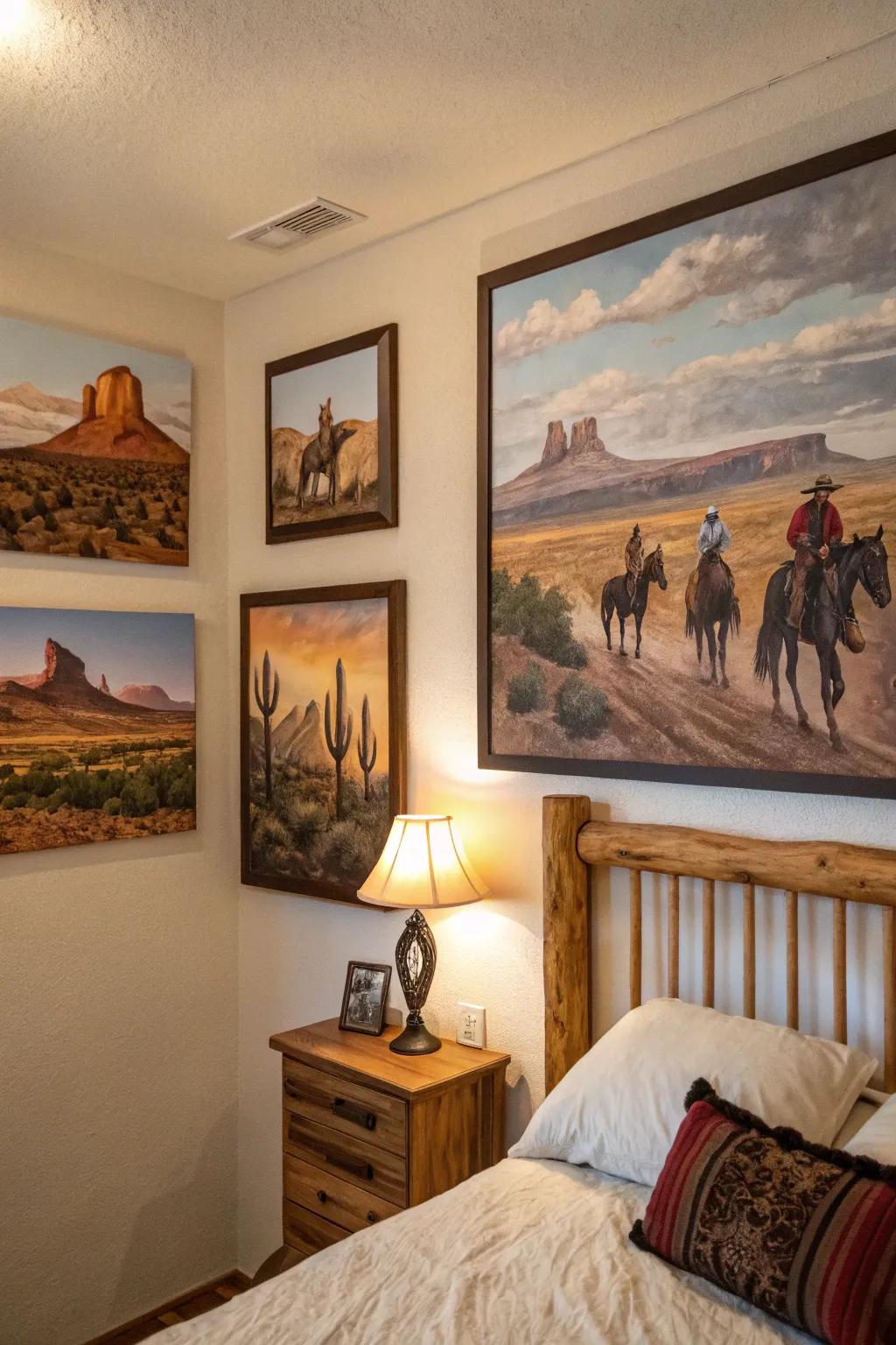 Western art adds personality and shares a tale in your space.