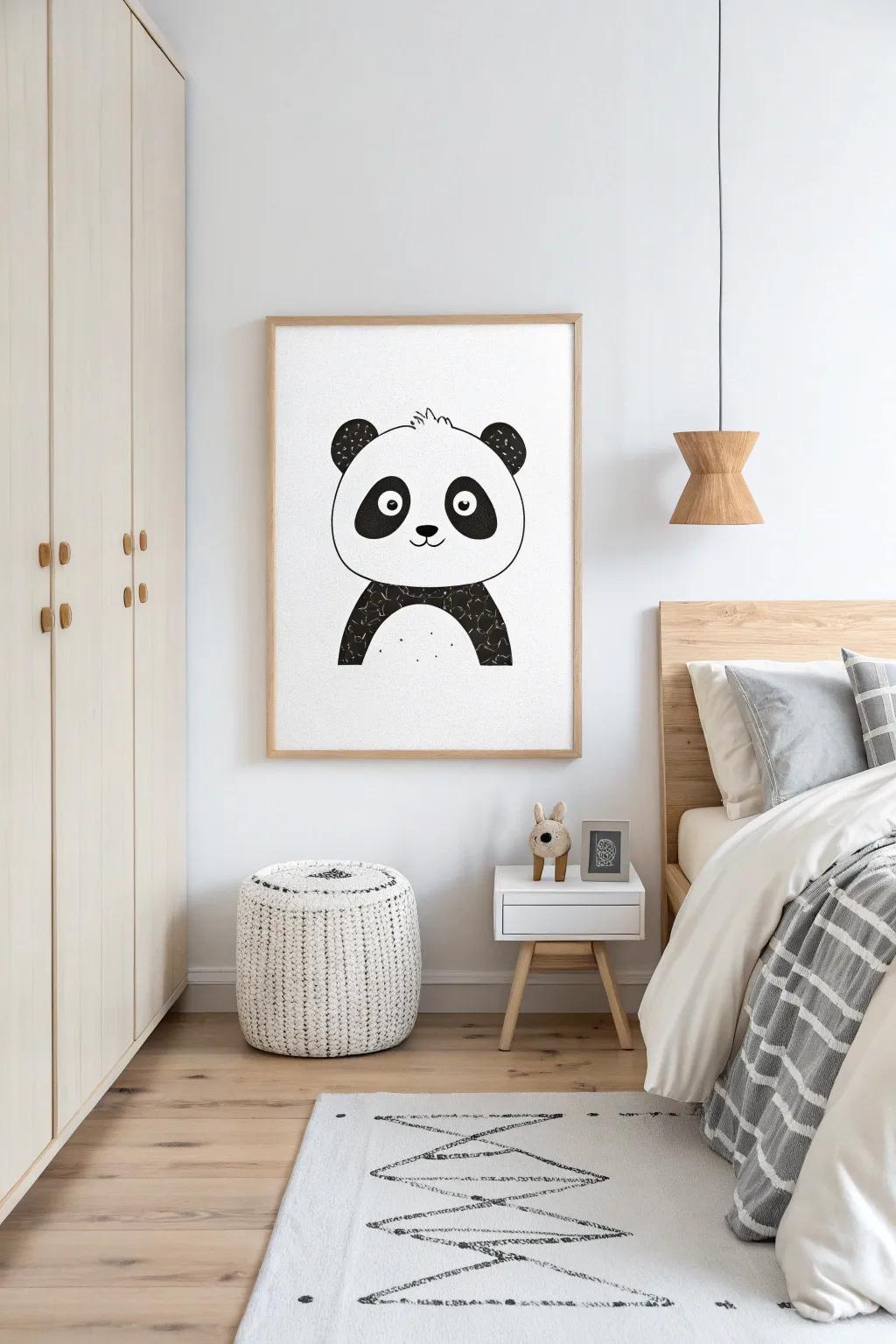 Panda design: Simple yet adorable.