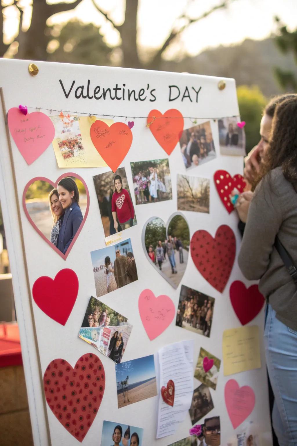 A personalized Valentine's collage poster showcasing treasured photos and touching messages.