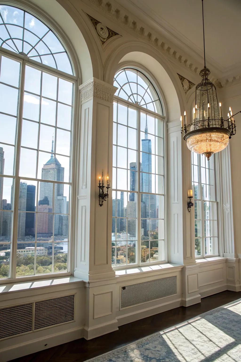 Arched windows add timeless elegance to any room.