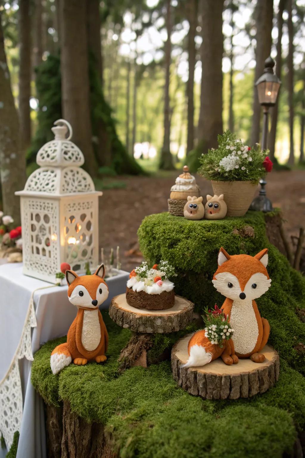 Enhance the charm with decorations of woodland creatures.