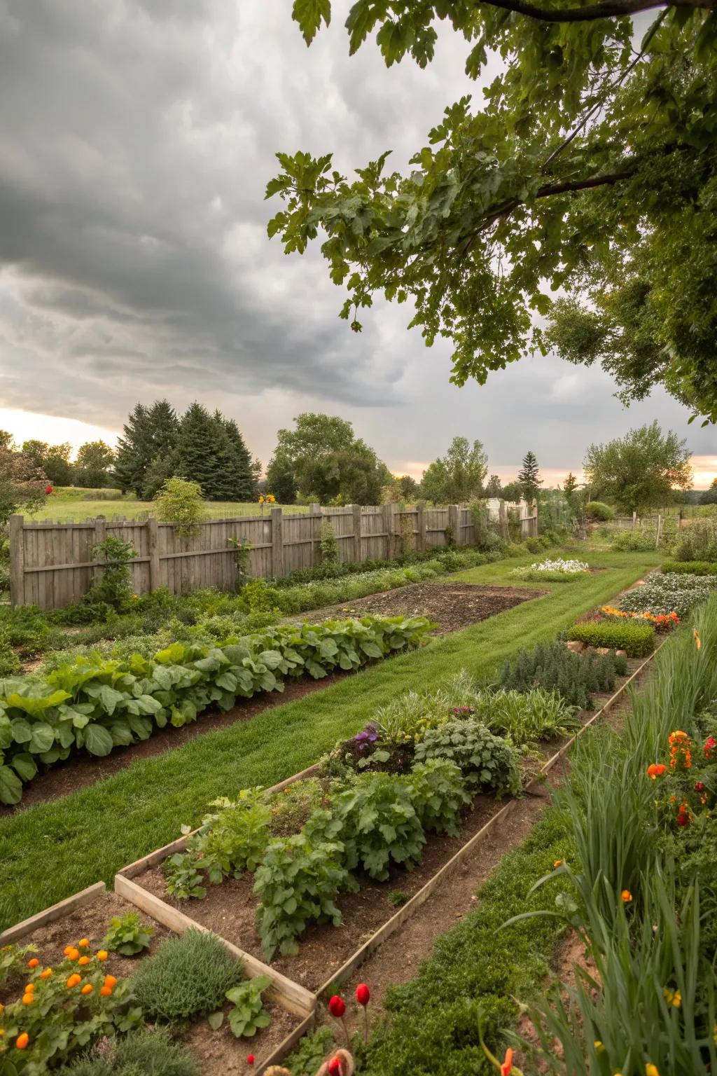 A booming food garden with fresh, homegrown stuff.