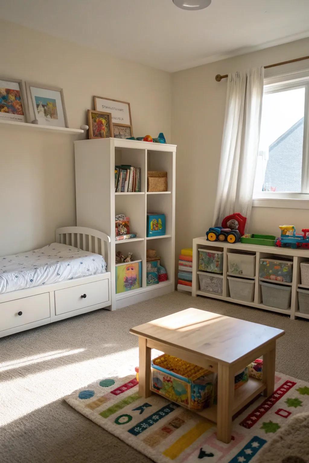 Easy-reach furniture supports independence and safety.