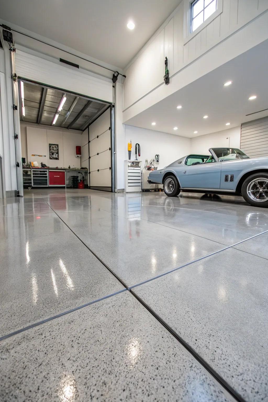 Epoxy flooring provides both resilience and a polished appearance.