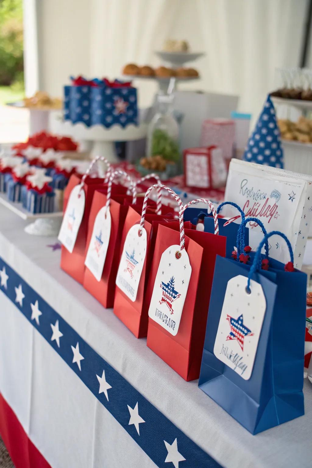 Unique treat bags with personal details