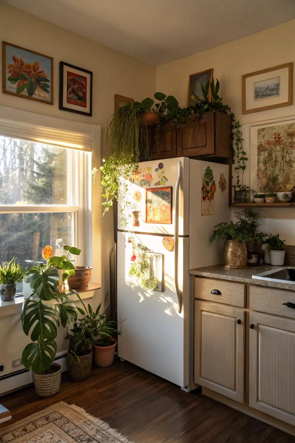 Decorative elements metamorphose unused space into a gallery.