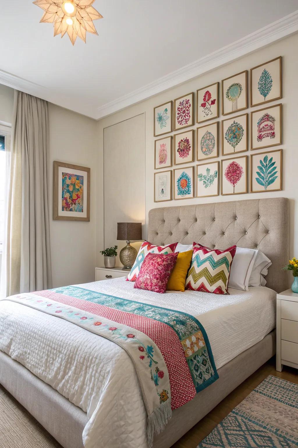 Neutral tones harmonized with colorful accents.