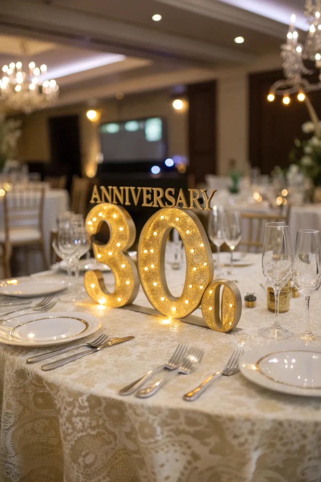 Spotlight your milestone with a captivating centerpiece.