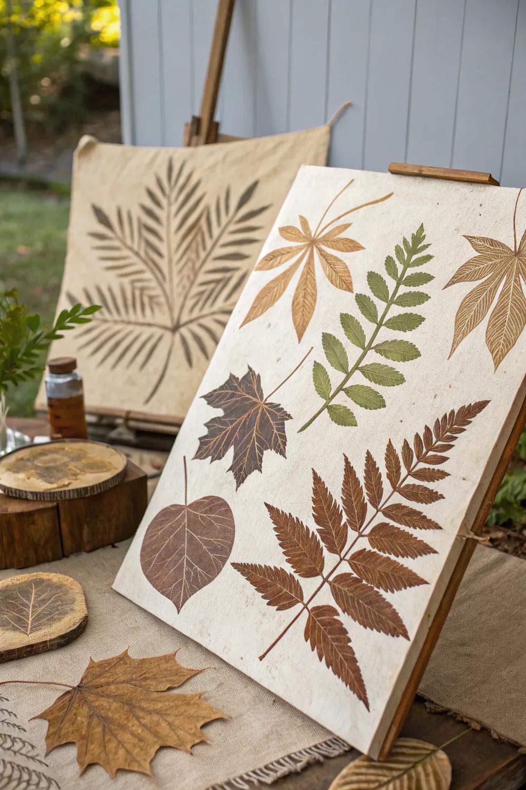 Bring the beauty of nature indoors with leaf-patterned art backgrounds.