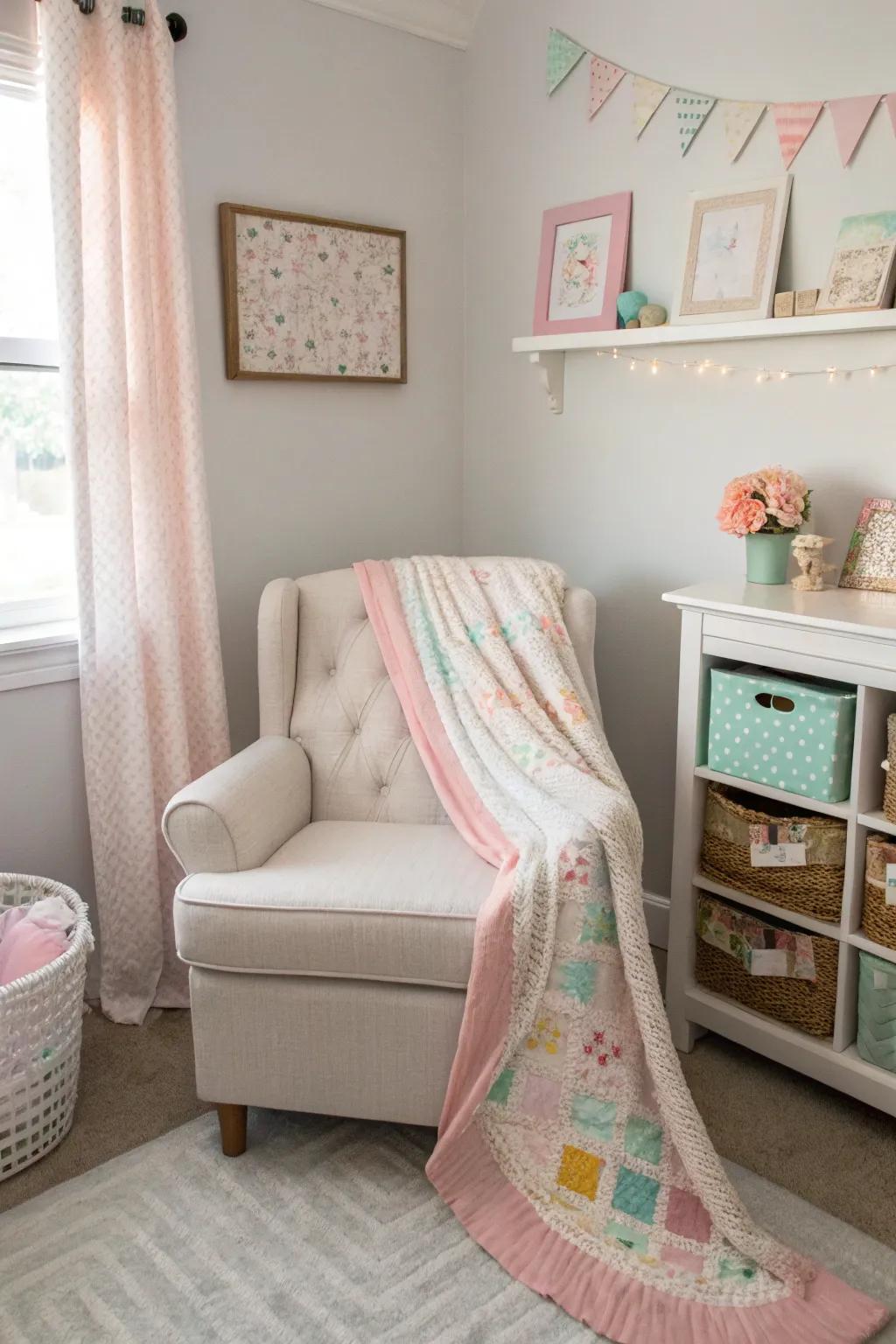 A cozy lounge area ideal for snuggling and reading together.