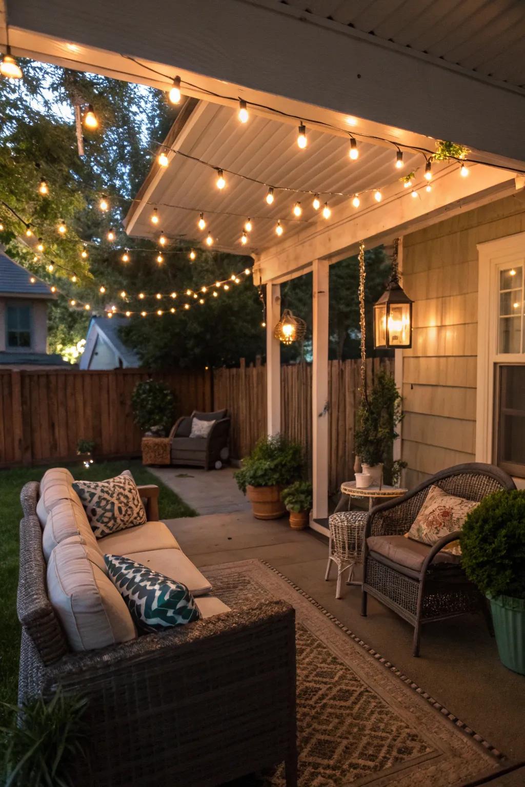 Establish the ambiance via enchanting ambient illumination.