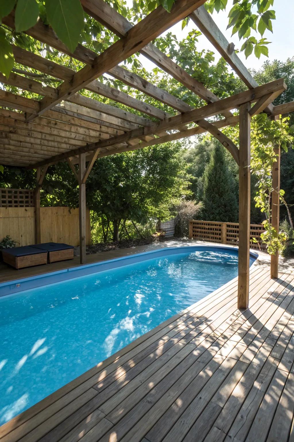 Your poolside experience is made more pleasurable and elegant by a pergola.