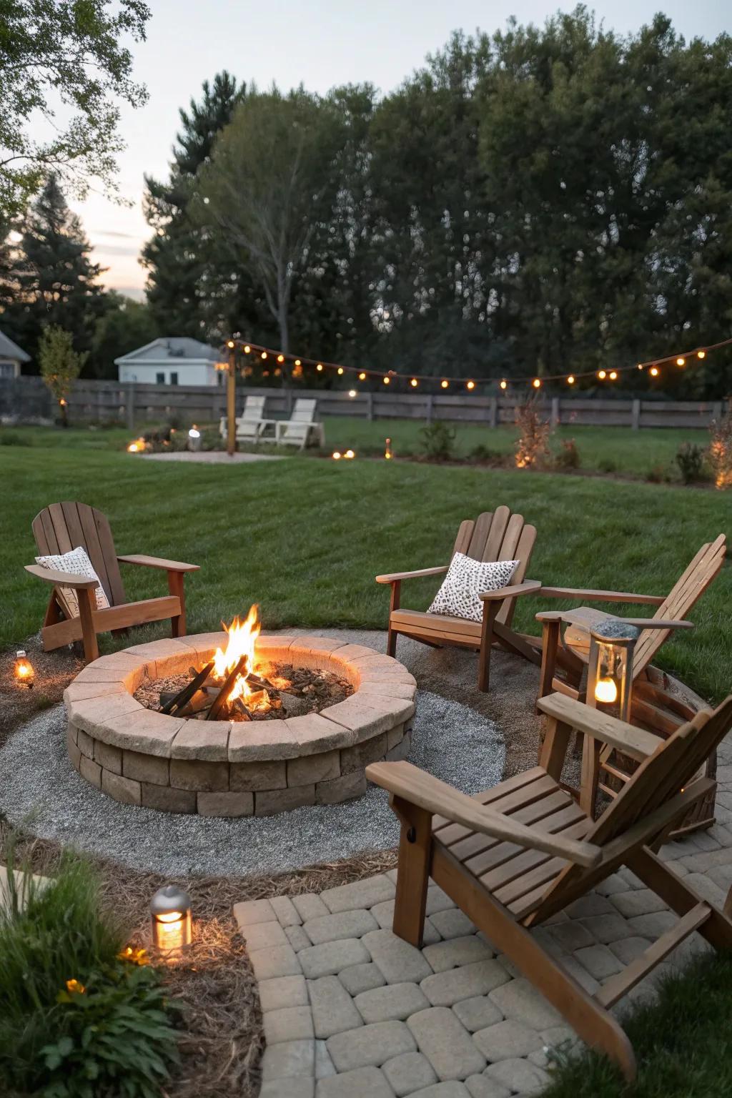 Gather around the warmth of a backyard fire pit.