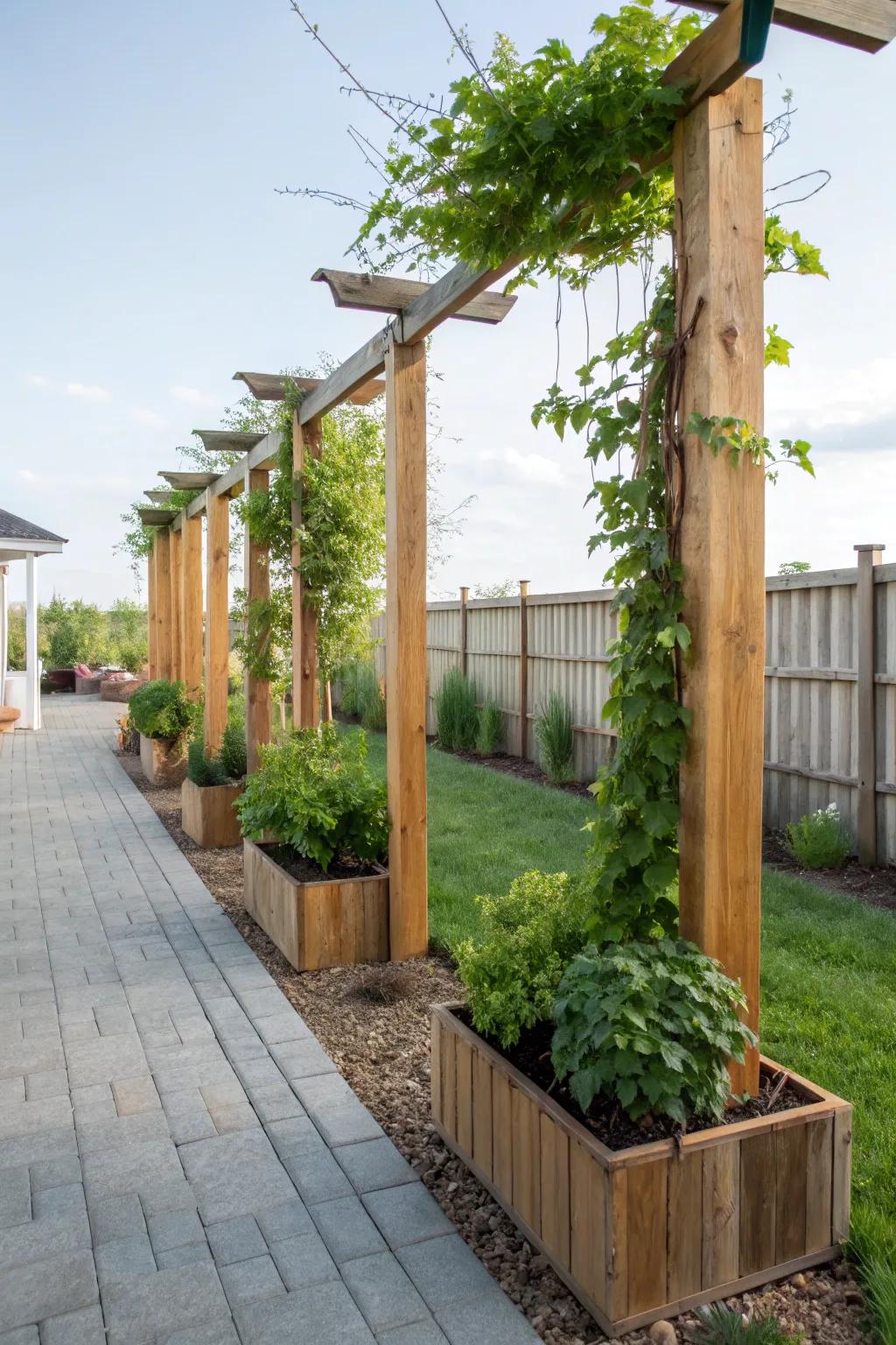 Infuse a vertical splash of nature with living green pillars.