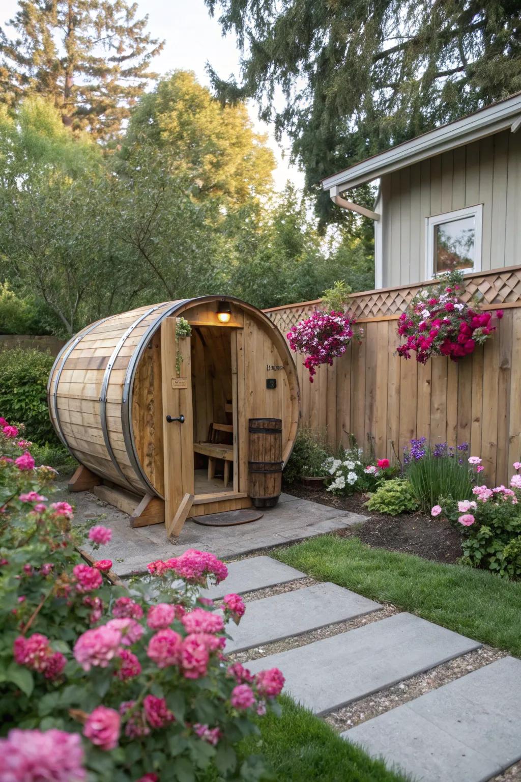 A comfortable round steam room for comfortable locations.